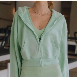Daily Drills mint cropped zip up hoodie NWT XS/S brand new